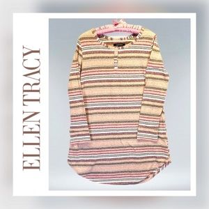 🌸 ELLEN TRACY || Striped Sleepshirt-